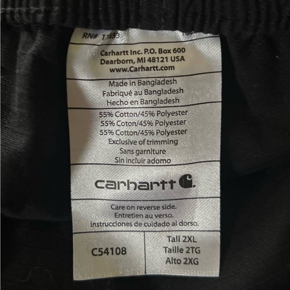 Carhartt Ripstop Boot Cut 8-Pocket Cargo Scrub Pant - Black (2XL Tall) - Picture 4 of 6